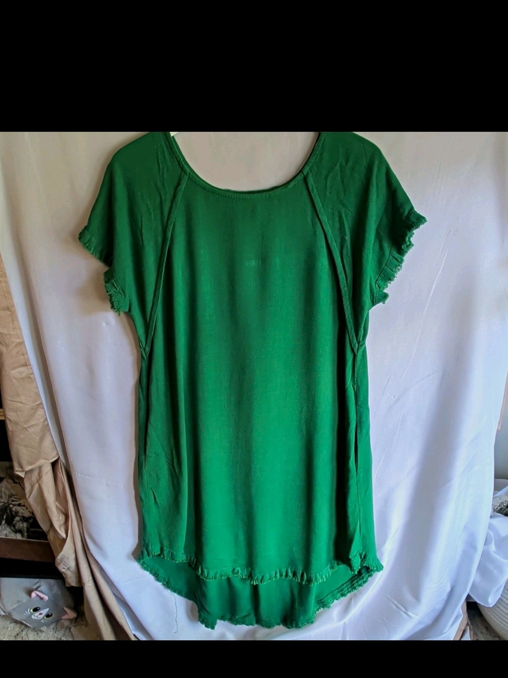 Umgee Emerald Green Short Sleeve Tunic Top